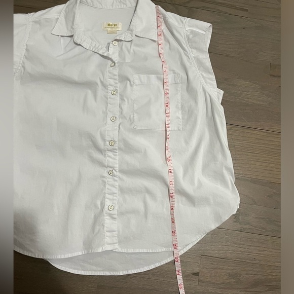 Maeve by Anthropologie White Cap Sleeve Button Down Blouse. Small - Picture 6 of 6